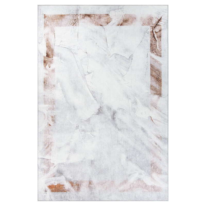 Luxurious Machine Washable Area Rug, 4.9 x 7.5 Feet, 100% Polyester, 1850 g/m², Pile Height: 0.2 inches | Eco-Friendly Recycled Poly Cotton Backing | Perfect for Living Room & Bedroom, Soft and Durable Design