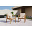 Ensemble de 2 chaises de salle à manger d'extérieur, structure en bois d'acacia couleur teck, osier PE brun, coussin imperméable beige, idéal pour les patios et les jardins-2040441663