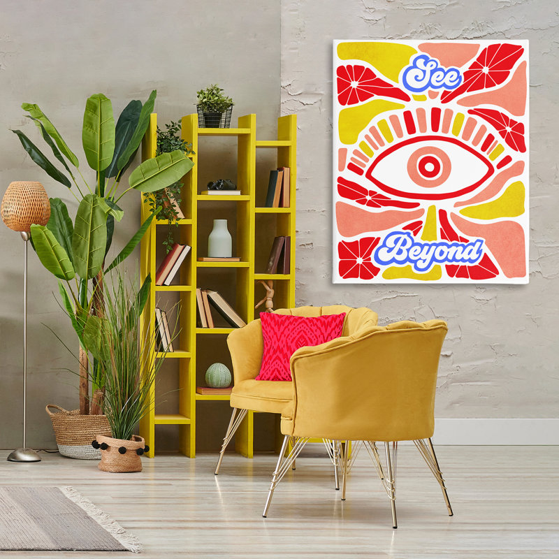 «See Beyond in Warm Tones», art mural sur toile, design par Ziwei Li, H 48 po x l 36 po