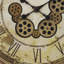 Horloge, horloge murale ronde 23 po, mécanisme d'engrenage, brun antique, transitionnel-1384870434