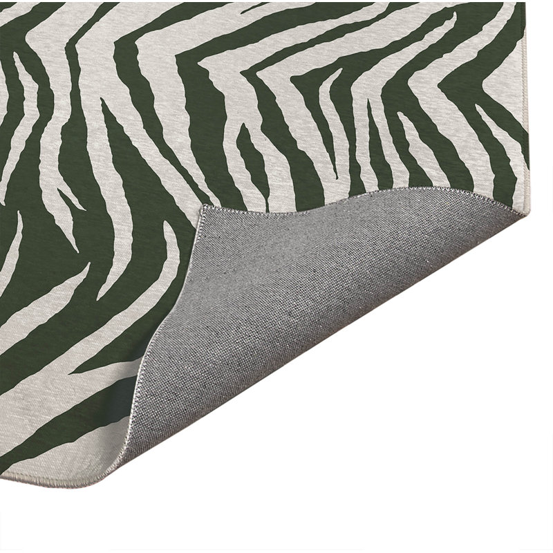 Zebra Patch Non-Slip Outdoor Rug, Rectangle 4' x 6'
