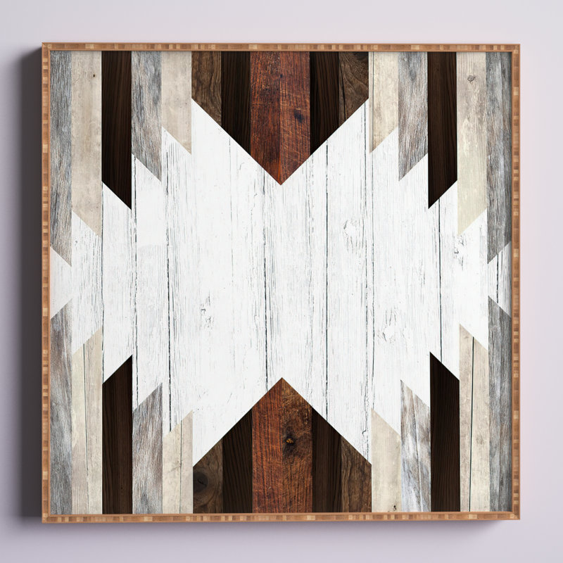 «Geo Wood 2 - Reproduction d'art graphique encadrée sur bois, H 20" x l 20" x P 1"