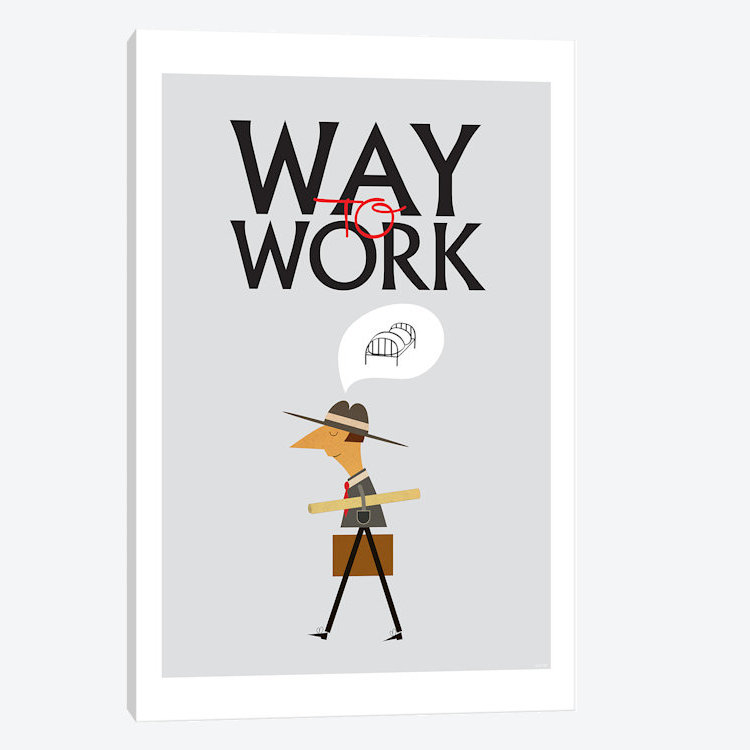 «Way To Work», impression sur toile, H 40 po x l 26 po x P 1,5 po, Pas de tapis, Toile tendue