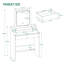 Dressing Table with LED Lights, Adjustable Brightness and Color, Vanity Table with Mirror, Vanity Desk with 2 Drawers and 2 Open Compartments, Modern, 80 cm Desktop, White 
