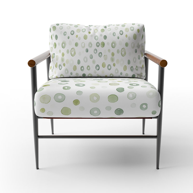 Chaise rembourrée Modern, Bras ronds bruns