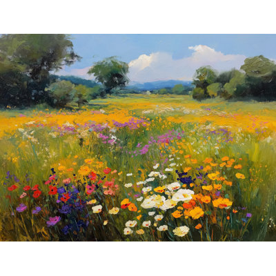 Golden Field Horizon Wrapped Canvas Wall Art