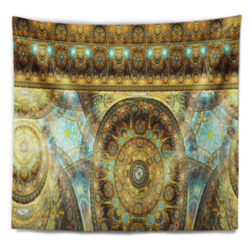 Tapisserie de cellules vie extraterrestrial brun floral, H 32 po x l 39 po