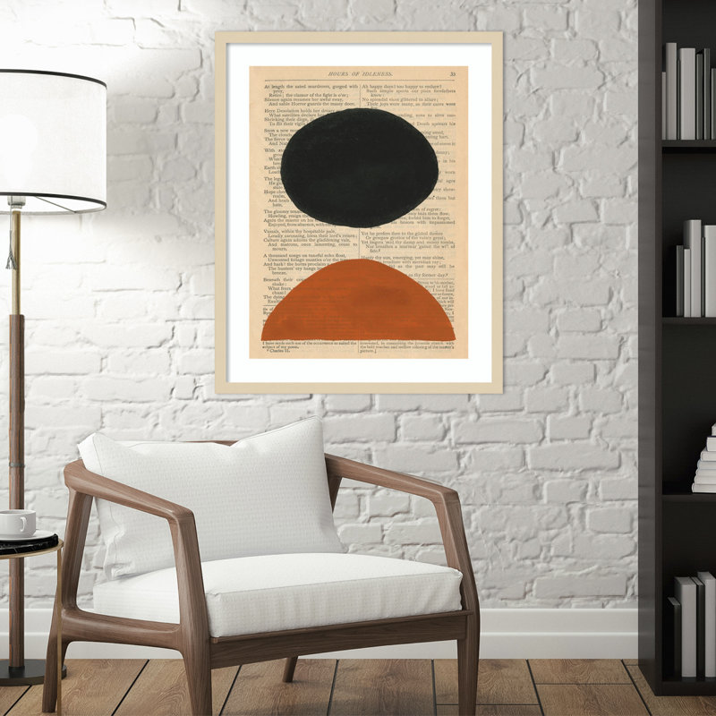 Modern Prose III by W. Stramel, Brown Framed Paper, 29.38" H x 23.38" W x 0.88" D