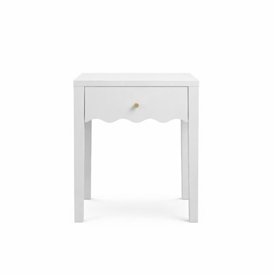 White Nightstand with Drawer