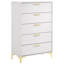 Commode rectangulaire à 5 tiroirs Karena blanche