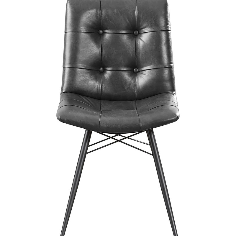 4 chaises de salle à manger à dossier gris anthracite avec finition bronze industriel - élégantes et confortables pour 4 pièces