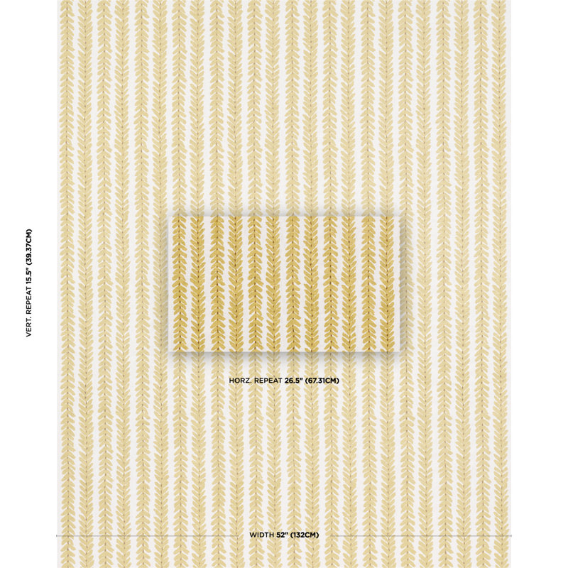 Papier peint Schumacher X Veere Grenney Woodperry, Jaune