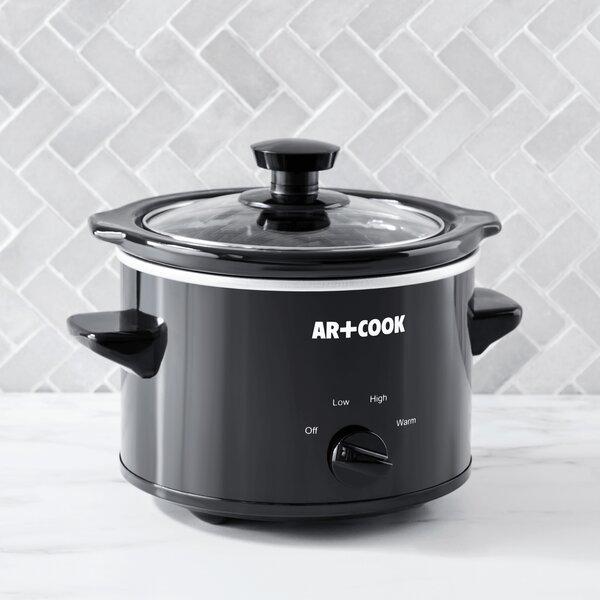 AR+COOK Multi Purpose Slow Cooker 1.5 Quart Capacity Pink Ceramic