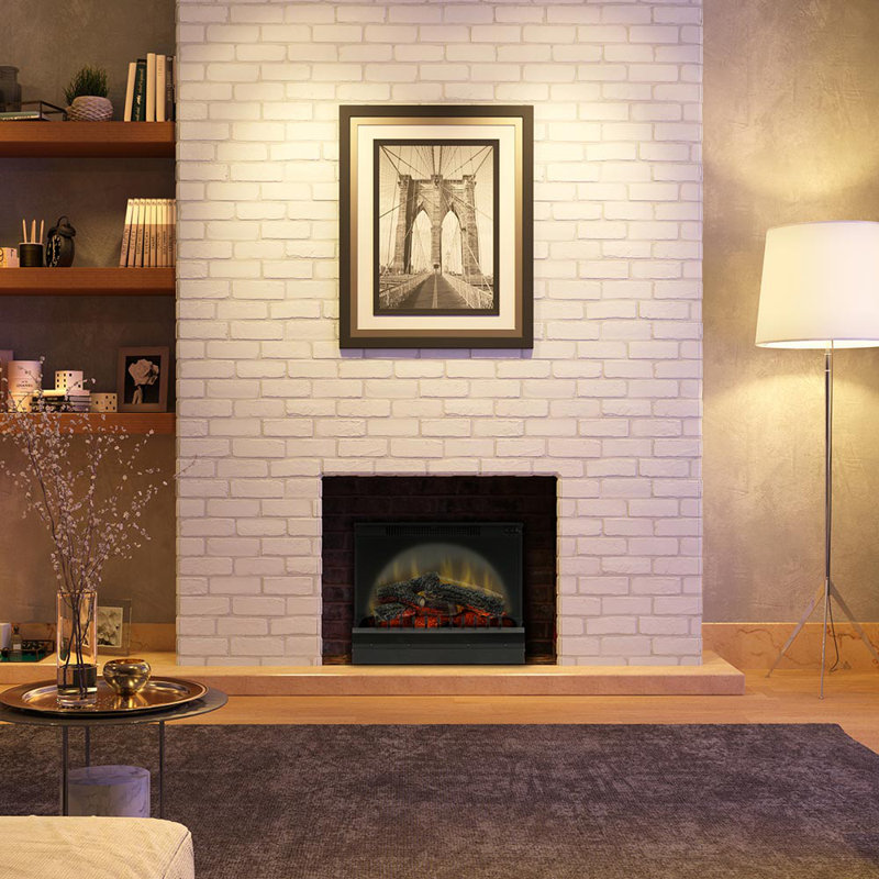 Dimplex 23" Black Metal Electric Fireplace with Mantel