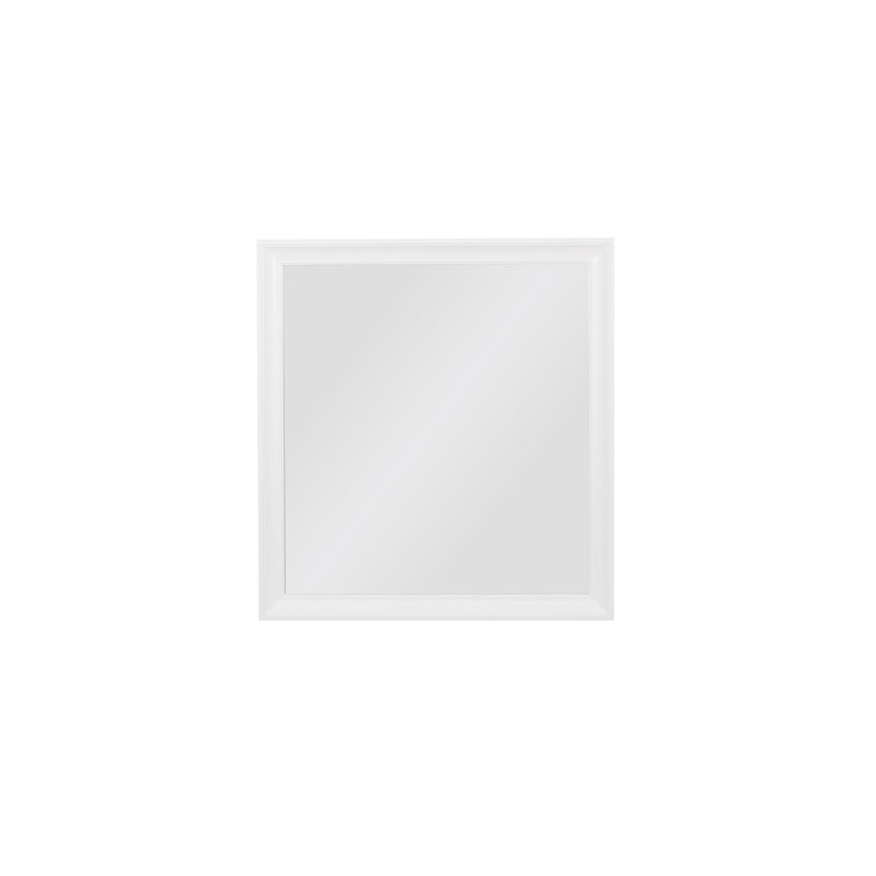Anaheim Solid Wood Flat Wall Mirror, 30" x 28", White Paint