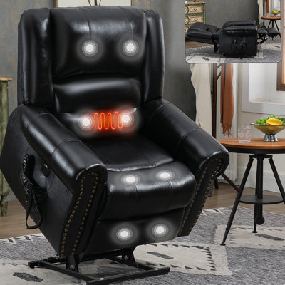 Power Lift Recliner Chair Heat Massage Dual Motor, Heavy Duty Motion Mechanism With USB Ports