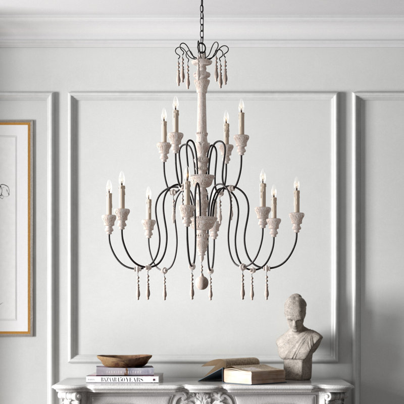 12 - Light Steel Dimmable Chandelier