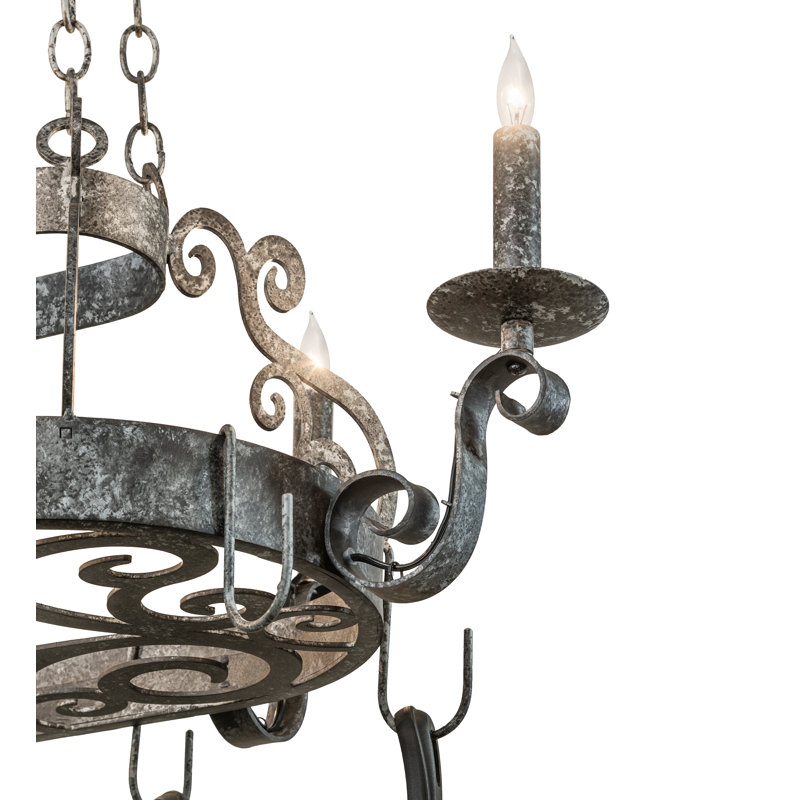 38" Long Neo 6 Light Pot Rack