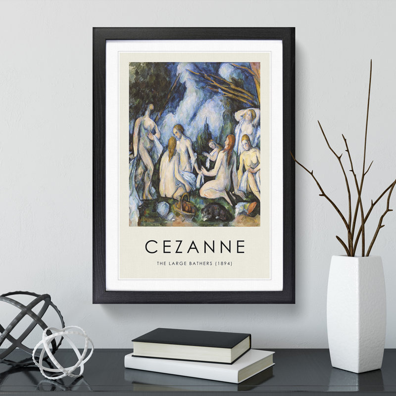 Bathers Vol.7 by Paul Cezanne - Picture Frame Graphic Art, 36cm H x 27cm W x 2cm D, Black Framed
