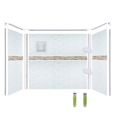 Mur de douche à quatre panneaux H 96 po x P 48 po