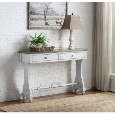 Console au fini blanc antique