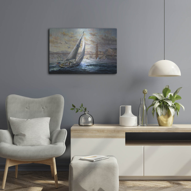  «Golden Gate» par Nicky Boehme, art mural en métal, 24 po x 16 po, H 16 po x l 24 po