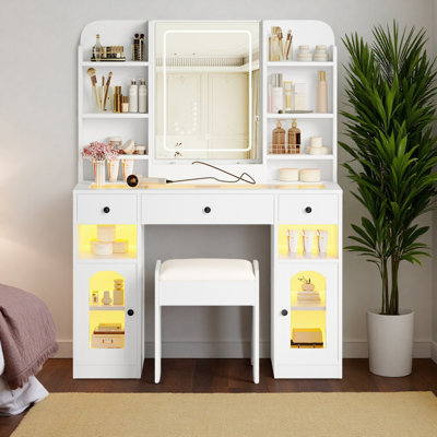 Meuble-lavabo 43,2 po avec miroir à DEL et lumières
