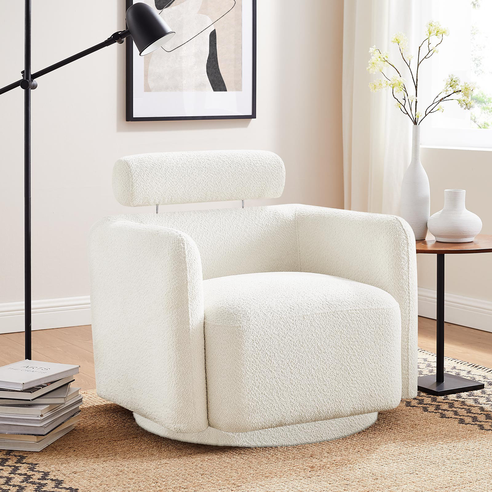 Brayden Studio® Miesner 32.3'' Wide Swivel Barrel Chair & Reviews | Wayfair