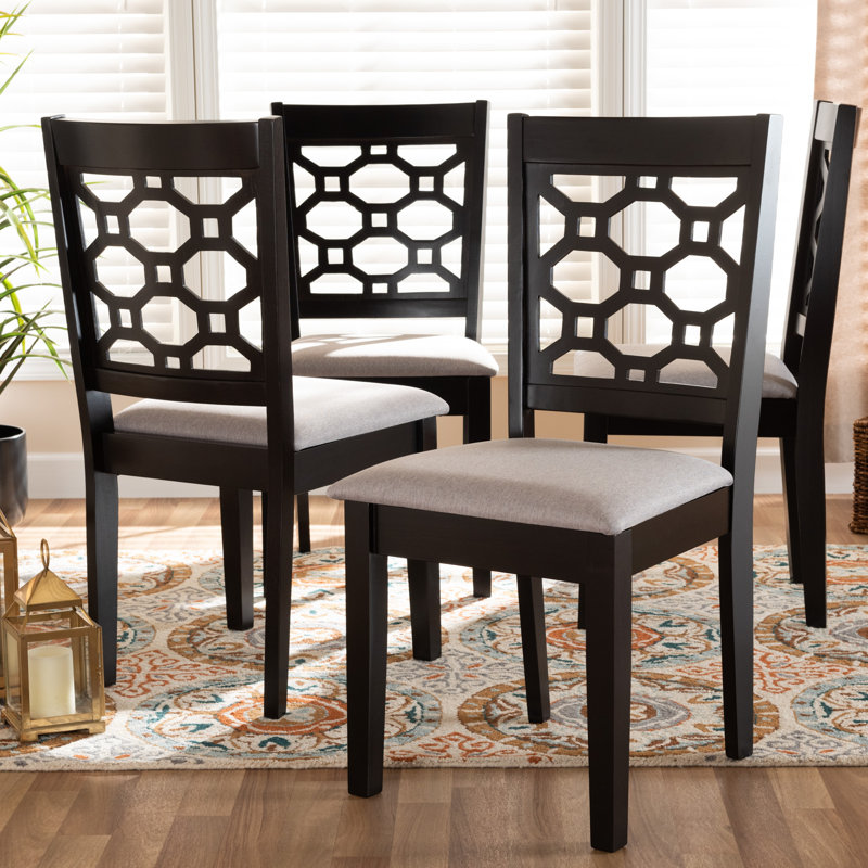 Gaiwalin 17.7'' H Upholstered Side Chair, Dark Brown, Sand
