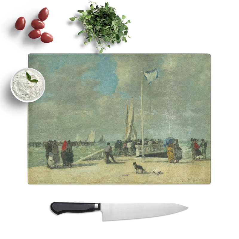 On the Jetty by Eugene Boudin Chopping Board, 0.4cm H x 20cm W x 28.5cm L