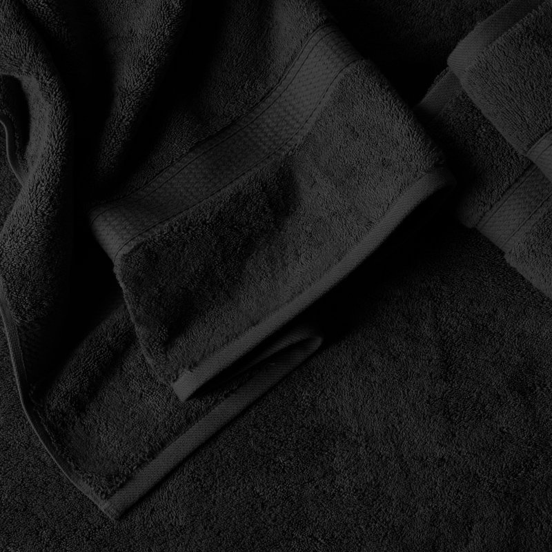 Donlad Certified Certified Egyptian Cotton 800 GSM Heavyweight Plush Solid Luxury Bath Towel, Black