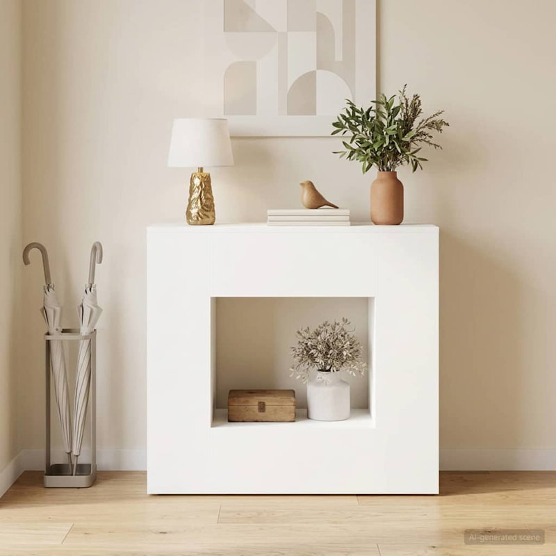 Console Table, White, 74cm H x 82cm W x 29cm D, White, White