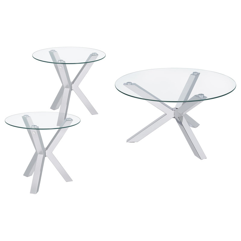 Ensemble de table basse et de table d'appoint 3 pièces Simmonds, 3 pièces: table basse, 2 tables de bout