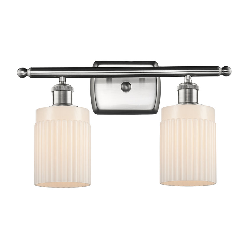 Éclairage pour meuble-lavabo à intensité variable 2 lumières Kamena, Ampoule DEL 6 watts rétro, Blanc mat