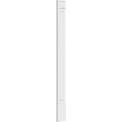 TruCraft Flat Panel Pilaster w/ Decorative Capital & Base, 9"W x 90"H x 2"P Base Can Be Trimmed Up To 6 5/8", Architectural Grade PVC, Sold As Pair