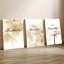 Ensemble de 3 affiches murales encadrées, impressions sur toile d'art islamique « Bismillah Alhamdulillah InshaAllah » avec motif floral. Décoration islamique moderne pour salon, chambre à coucher, salle à manger. Cadeau idéal pour une pendaison de crémaillère musulmane. Prêt à accrocher.-1674678885