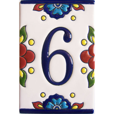 TalaMex mexicain Talavera Mission Tile House Number Six