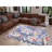 Novelty Abstract Machine Made Machine Woven Polyester Area Rug in Blue/Red/Ivory-1827381097