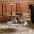 2-Tier Coffee Table with Glass Top and Faux Marble Shelf, Modern Style, for Living Room-580393905