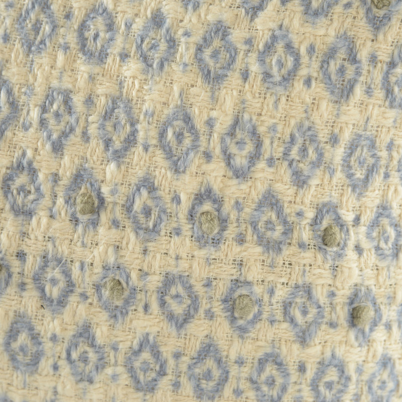 Coussin 100% coton, Bleu/ivoire, Duvet synthétique