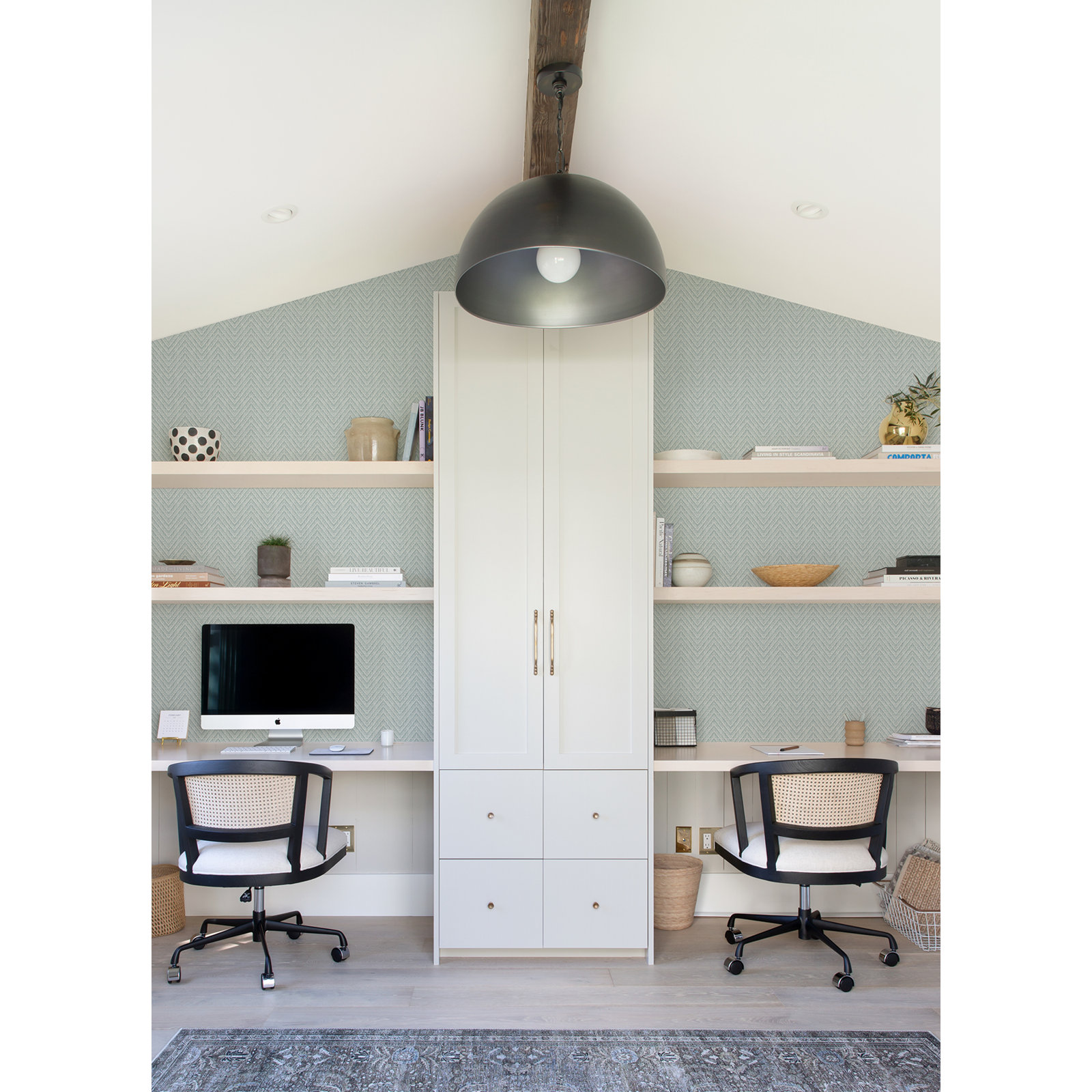 Eris Chevron Wallpaper, Sky Blue