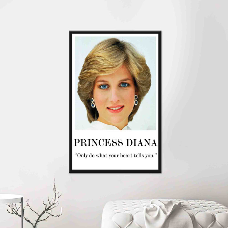 Élégante œuvre d'art sur toile imprimée princesse Diana, décor Royal Tribute, 1P or encadré, H: 27,6 po x l: 19,8 po