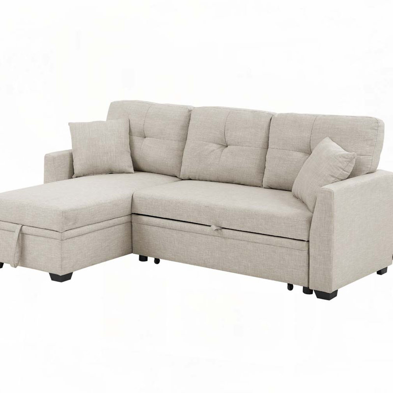 Divan-lit rembourré Sem, Polyester beige, H 35 po x l 85 po x P 54 po