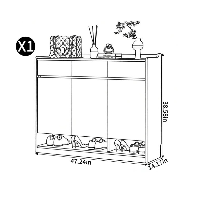 Rangement à chaussures de style américain pour balcon, H 38,58 po x l 47,24 po x P 14,17 po
