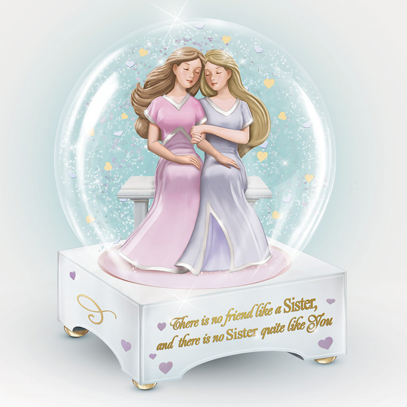 Globe sans paillettes musical No Friend Like a Sister