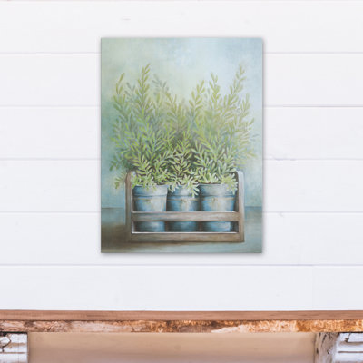 " Painted Potted Herbs " Painting Print
