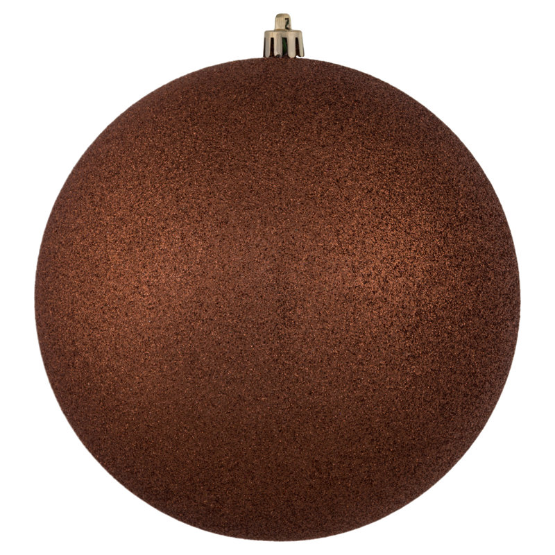 Holiday Décor Ball Ornament, Coral Glitter, 6" H x 6" W x 6" D