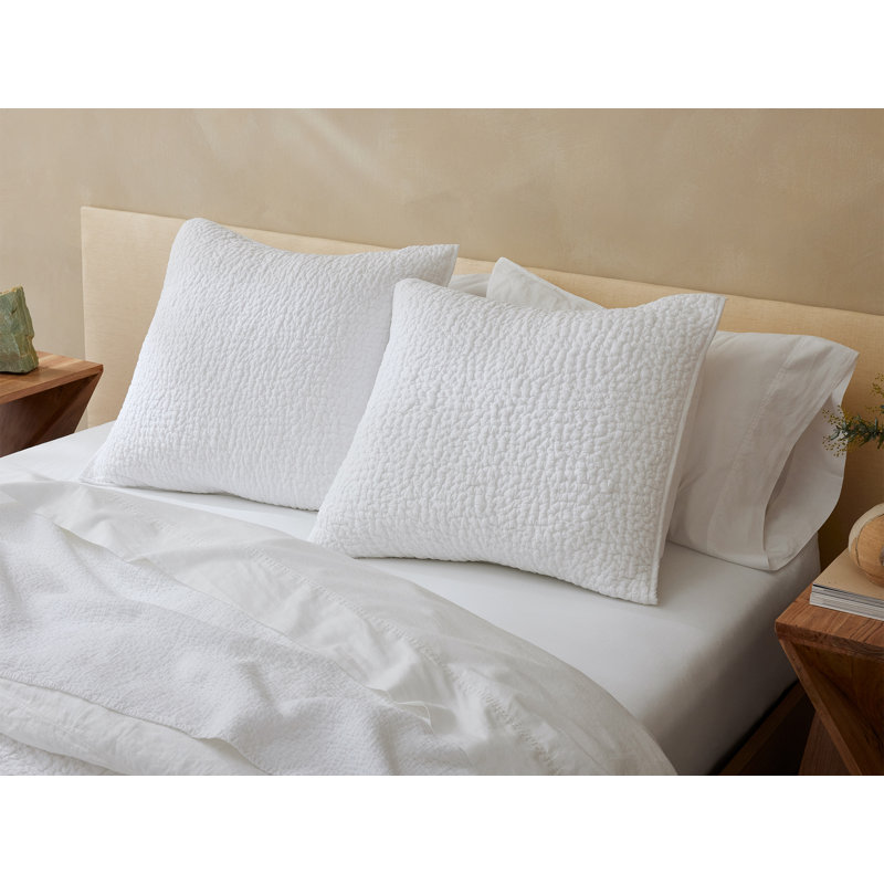 Pebbled Handstitched Organic Sham, Praline