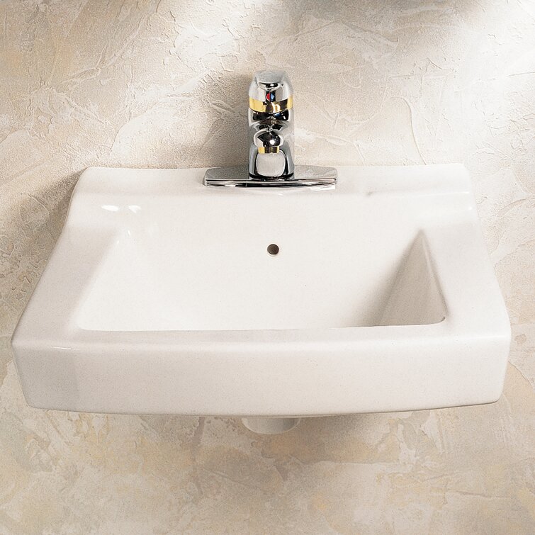 American Standard Declyn 17'' Vitreous China Square Wall Mount Bathroom Sink with Overflow