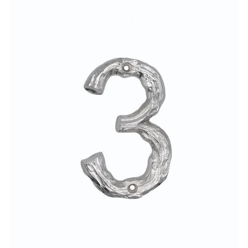 Numéro de maison à fixation en métal, 3